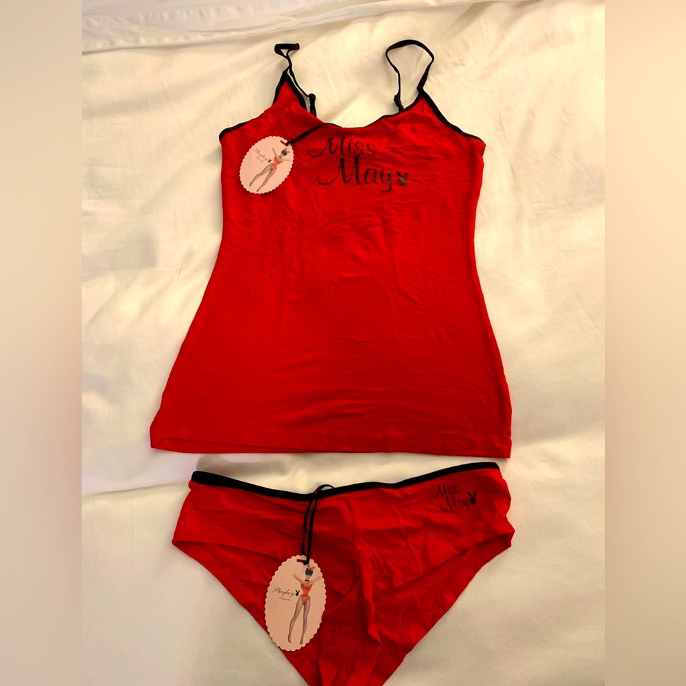 NWT Playboy intimates ‘Miss May’ tank and panties set red